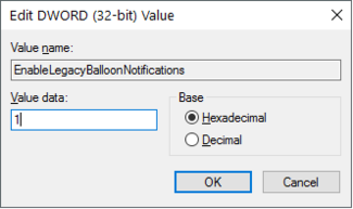 Enable Balloon Notifications