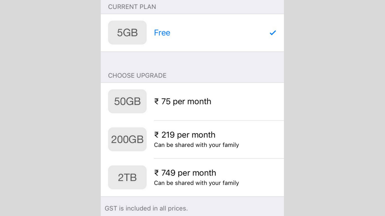 icloud storage plans family