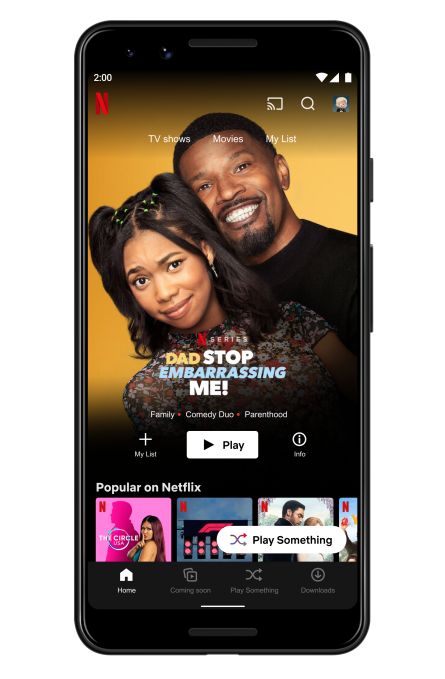 Netflix Rolls-Out ‘Play Something’ For Android Devices
